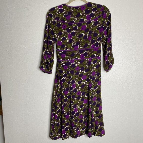 Boden‎ Floral Midi Dress 100% Viscose WH160 Size UK 8R - Picture 5 of 5